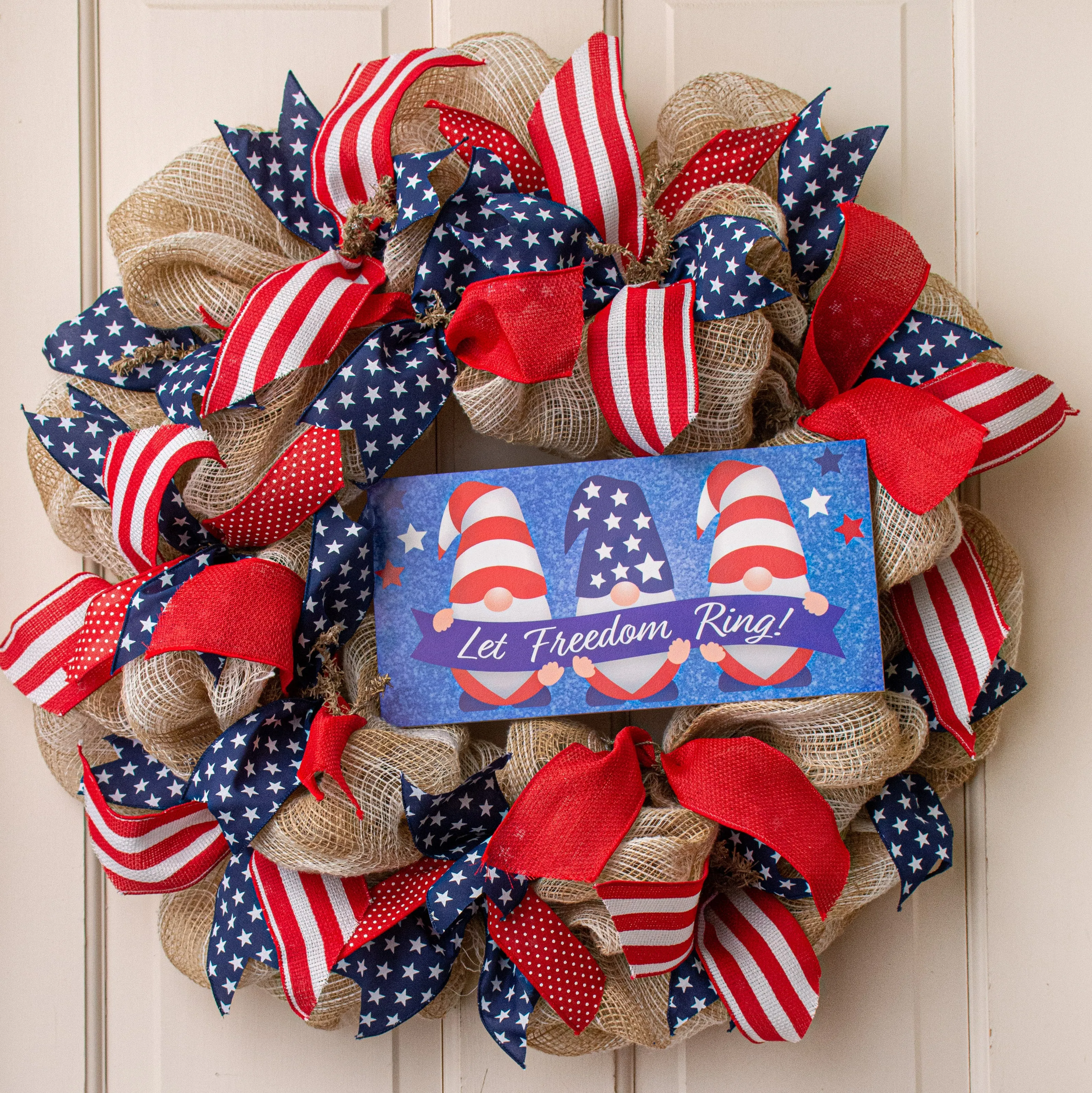 12" Waterproof Sign: Let Freedom Ring Gnomes