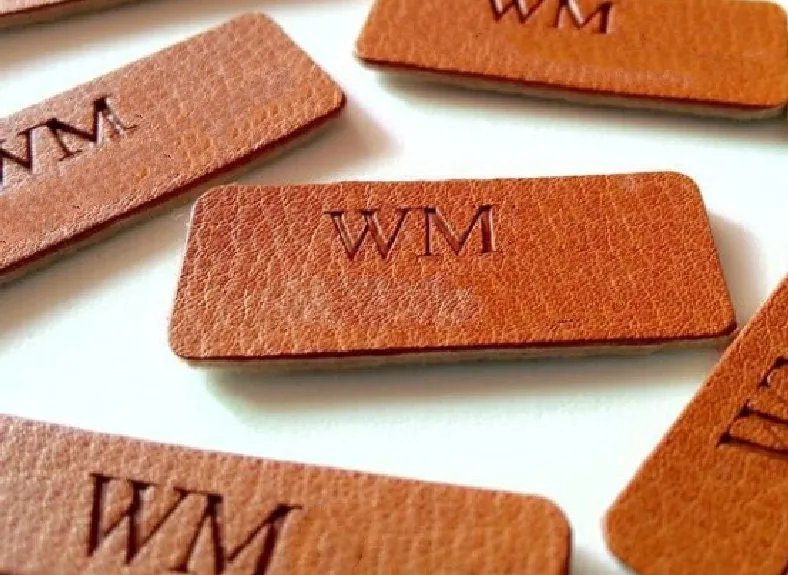 500 Custom Leather Patch - Personalized Patch - Leather Patch for Hats - Engraved Leather Patch with Logo Name Stitch on Leather Tag Nametag