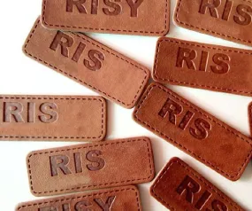 500 Custom Leather Patch - Personalized Patch - Leather Patch for Hats - Engraved Leather Patch with Logo Name Stitch on Leather Tag Nametag