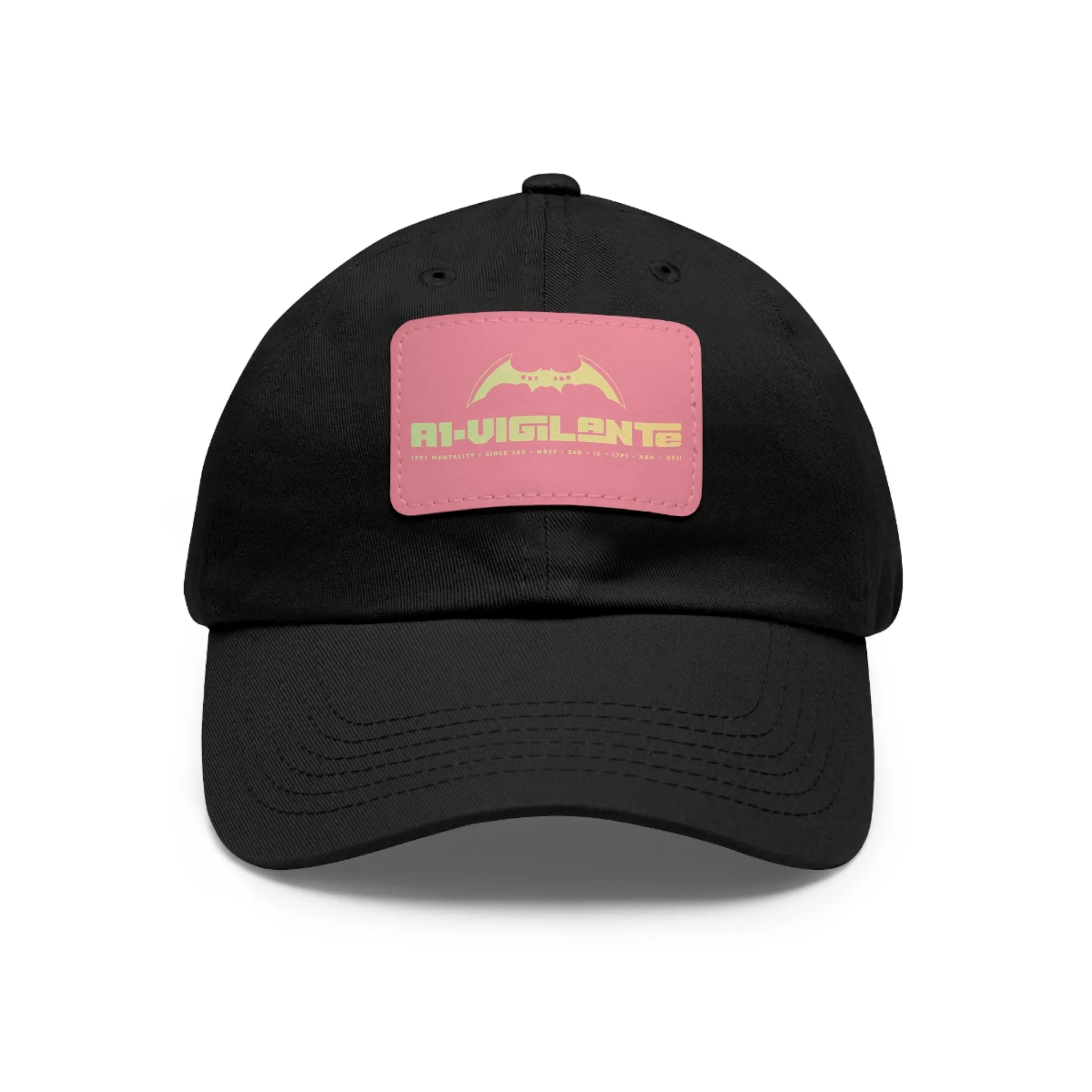 A1•Vigilante Dad Hat with Leather Patch (Rectangle)