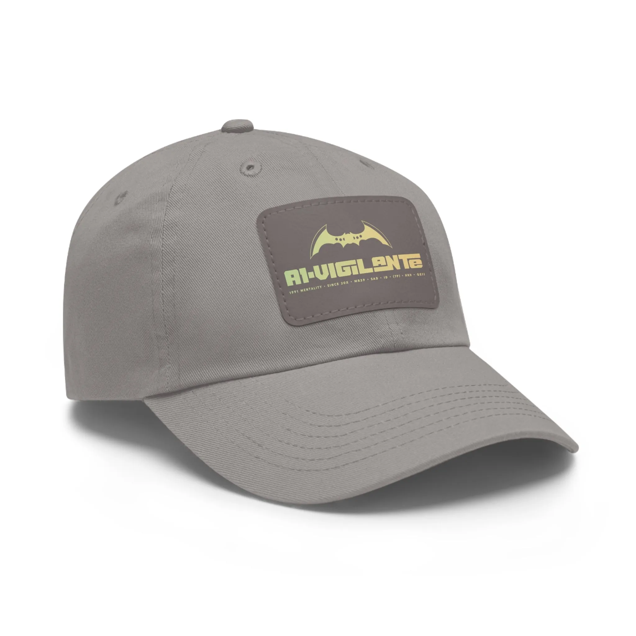 A1•Vigilante Dad Hat with Leather Patch (Rectangle)