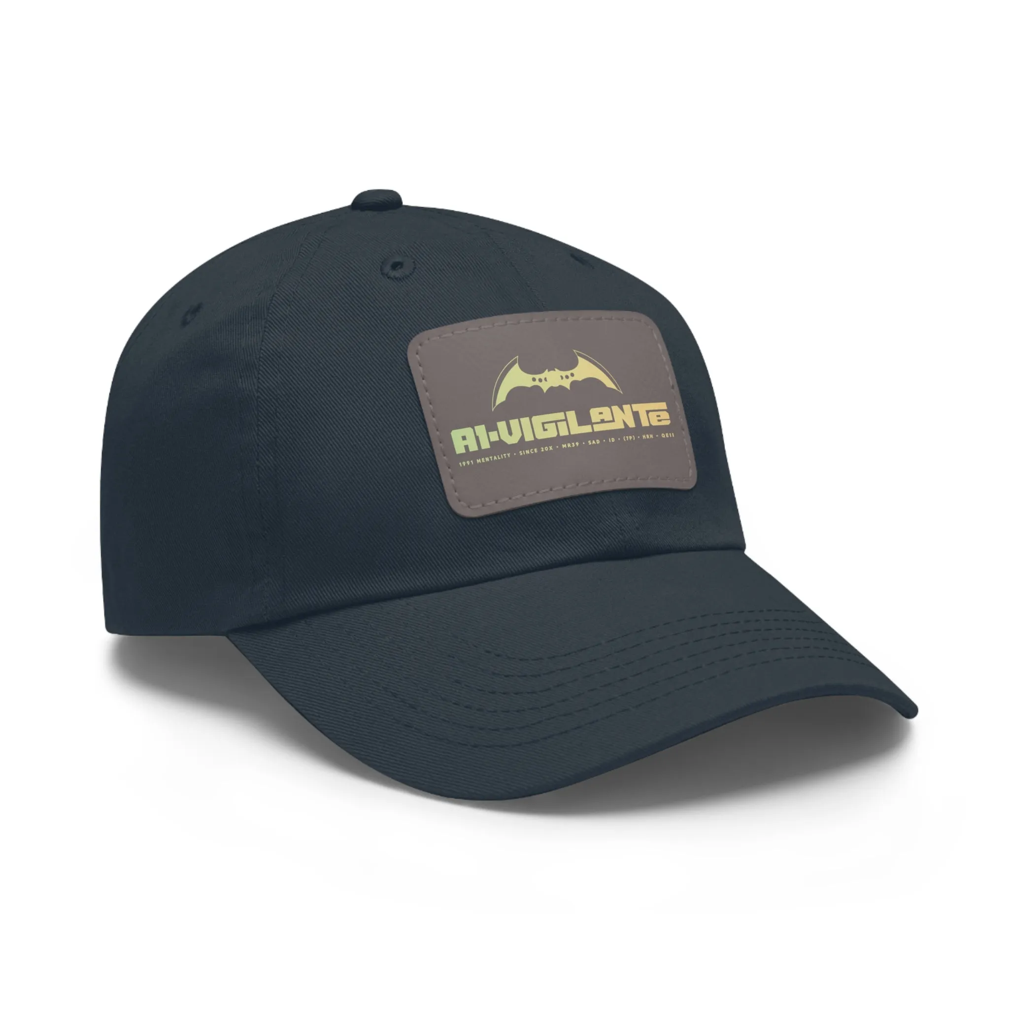 A1•Vigilante Dad Hat with Leather Patch (Rectangle)