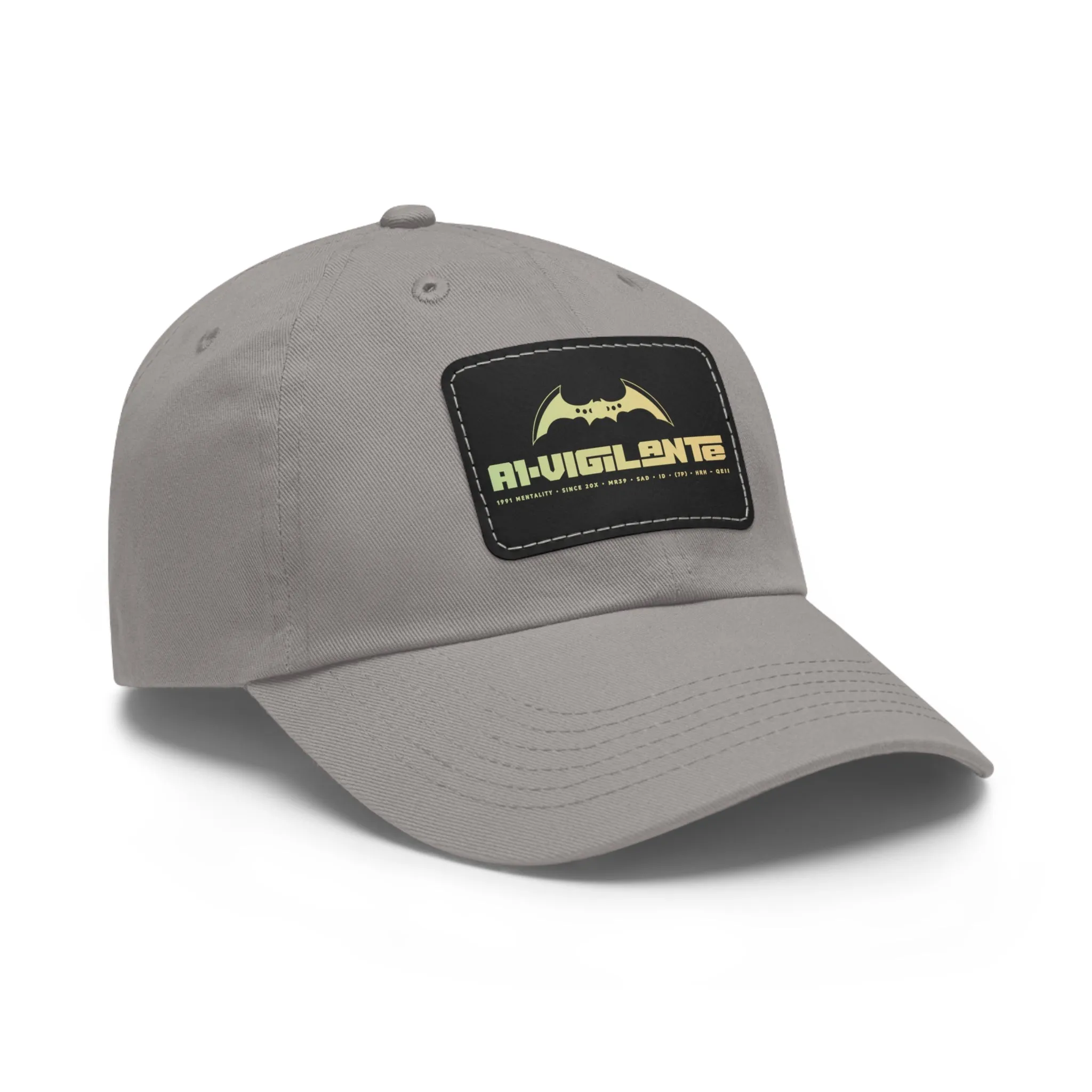 A1•Vigilante Dad Hat with Leather Patch (Rectangle)