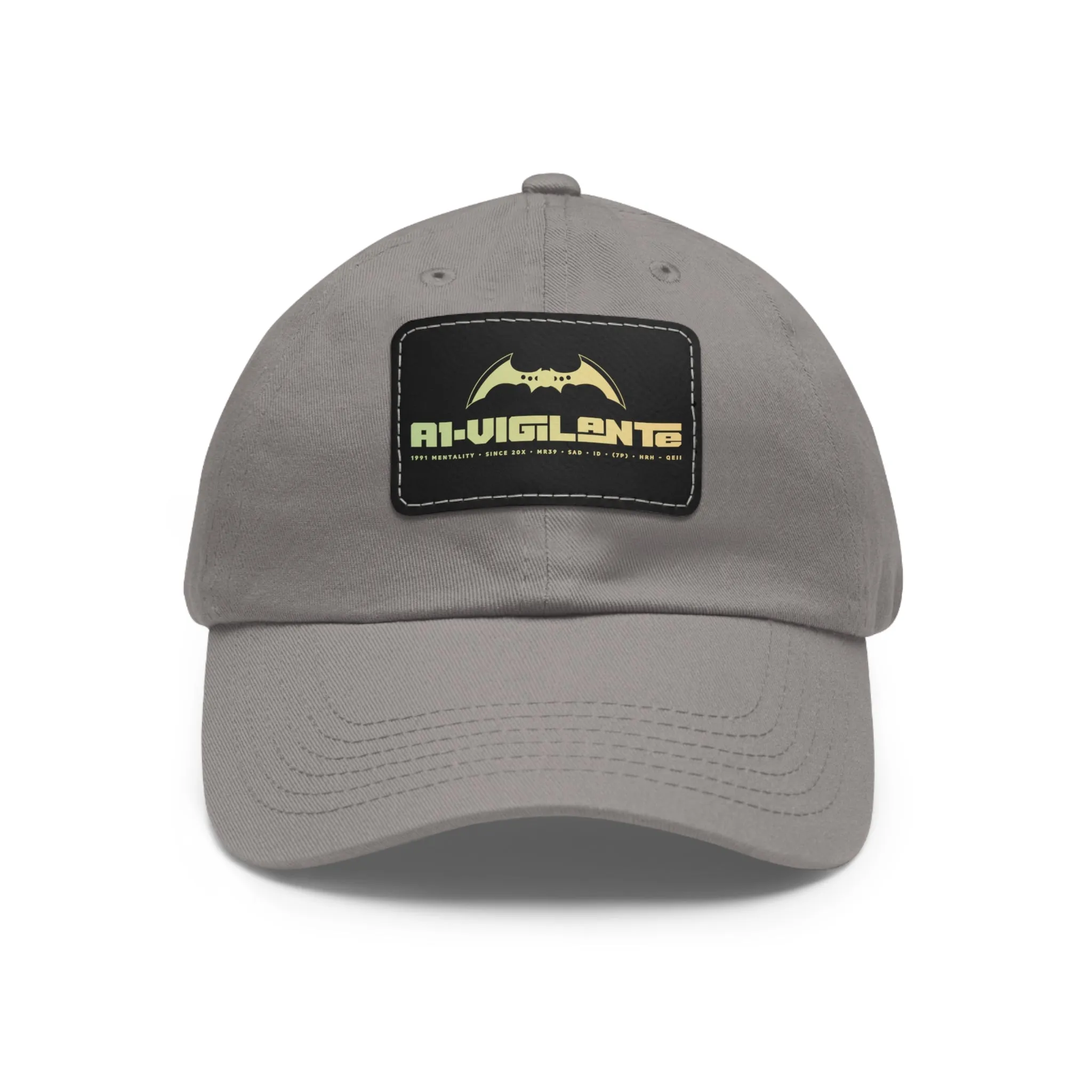 A1•Vigilante Dad Hat with Leather Patch (Rectangle)