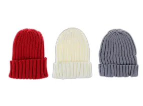 Adult Solid Color Knitted Hat With Cuff