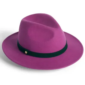 Adventurer Wool Felt Ladies Fedora - Fuchsia by Failsworth