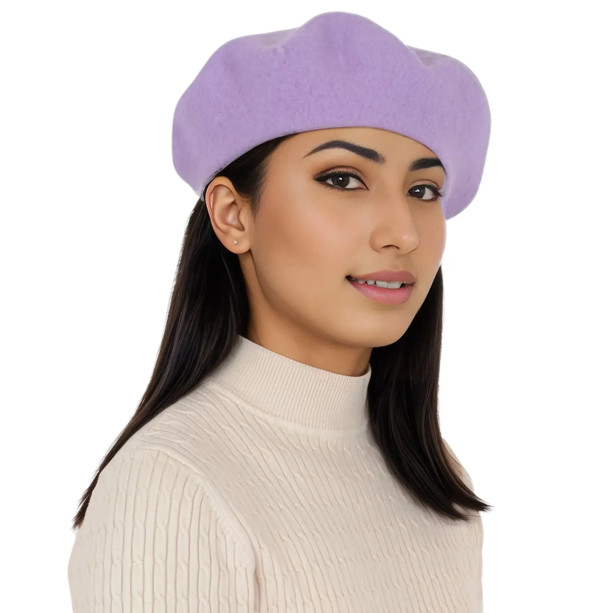 Alilang Women's Wool French Beret Hats Solid Color Classic Beanie Fall Winter Cap