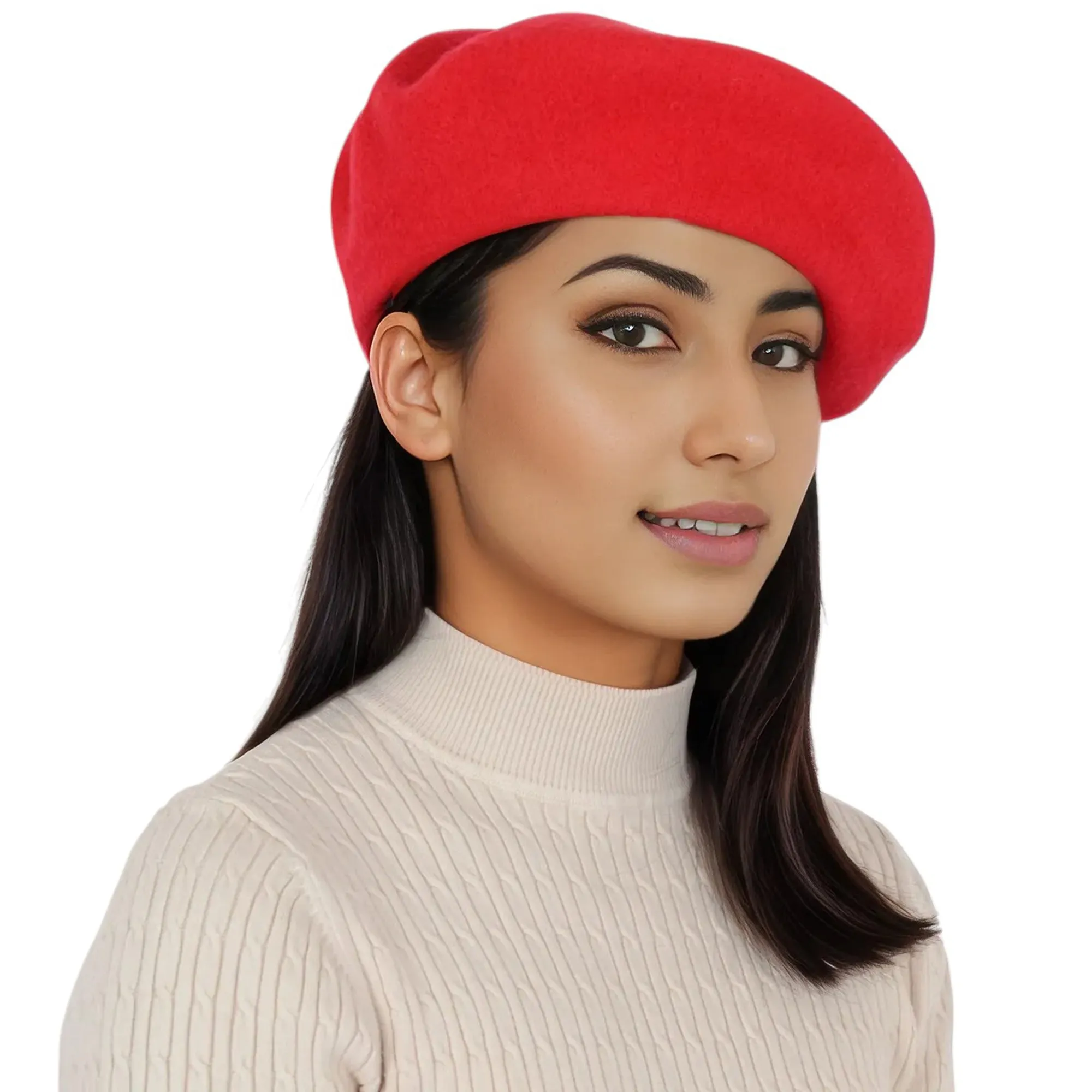 Alilang Women's Wool French Beret Hats Solid Color Classic Beanie Fall Winter Cap