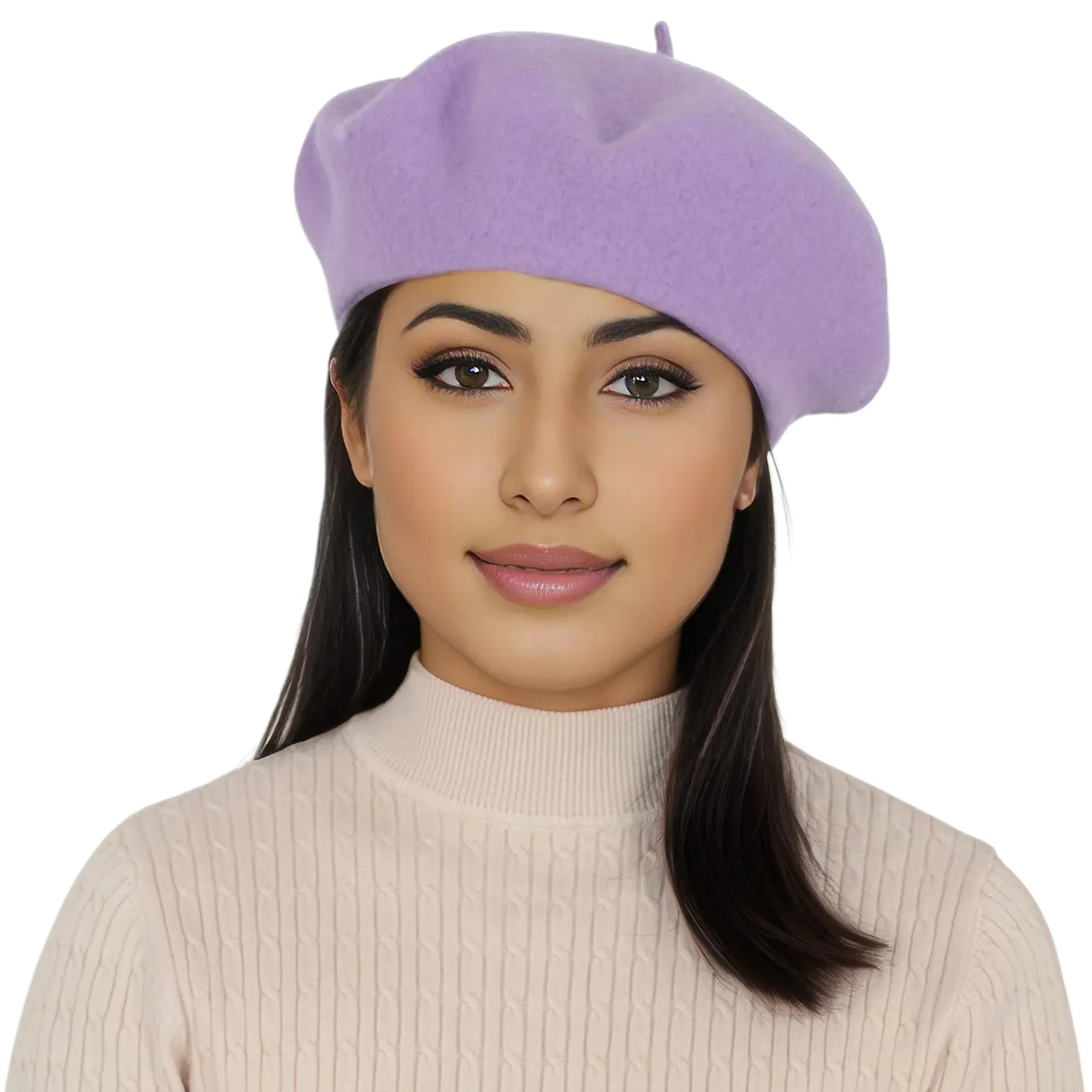 Alilang Women's Wool French Beret Hats Solid Color Classic Beanie Fall Winter Cap