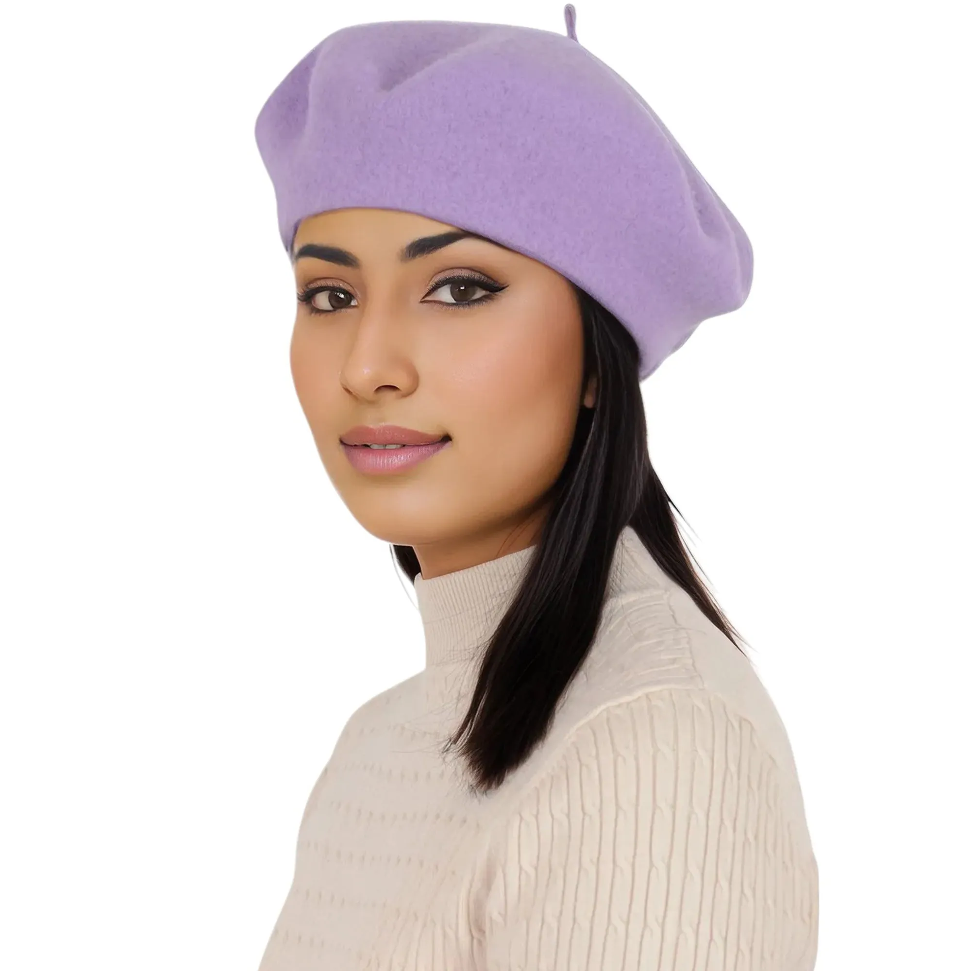Alilang Women's Wool French Beret Hats Solid Color Classic Beanie Fall Winter Cap