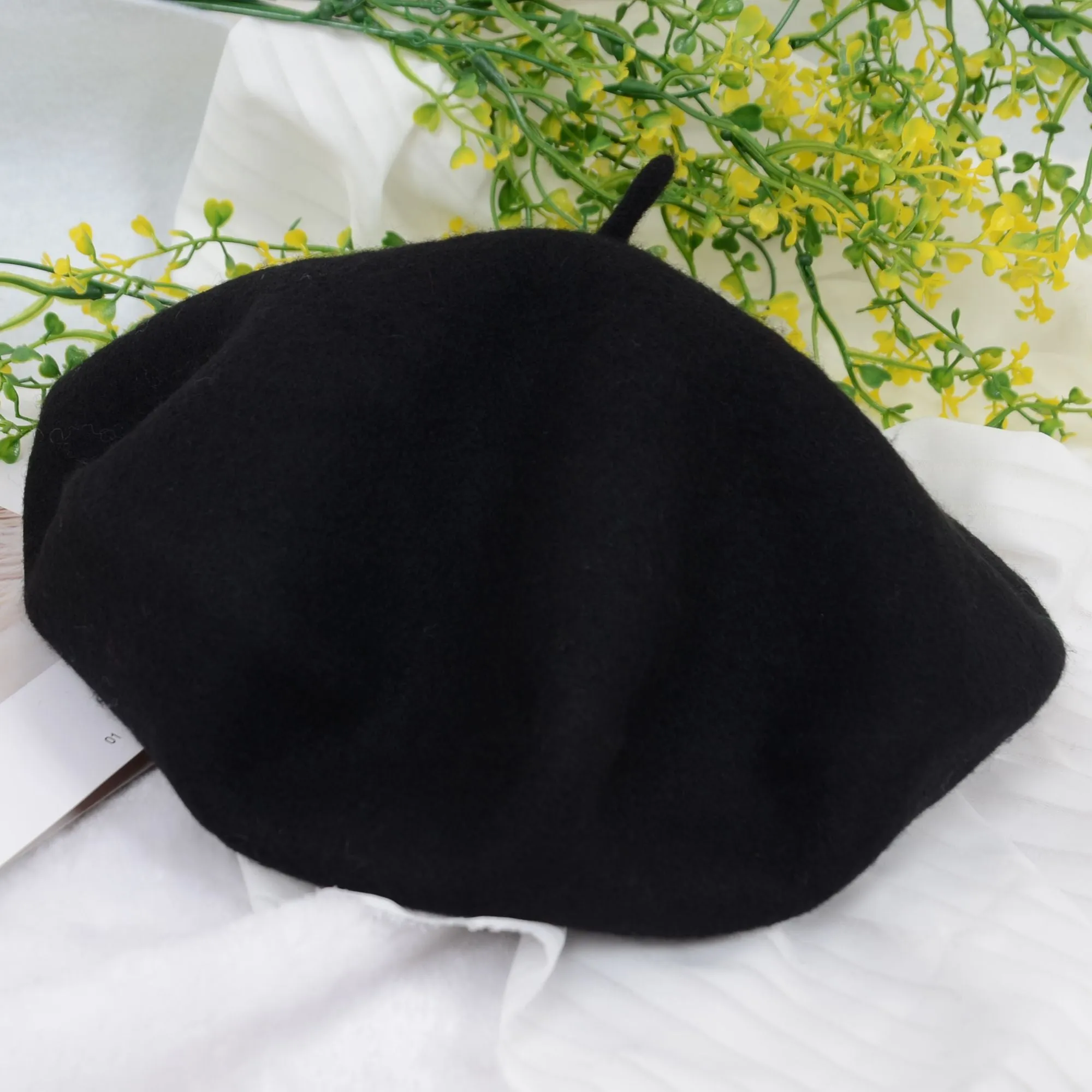 Alilang Women's Wool French Beret Hats Solid Color Classic Beanie Fall Winter Cap