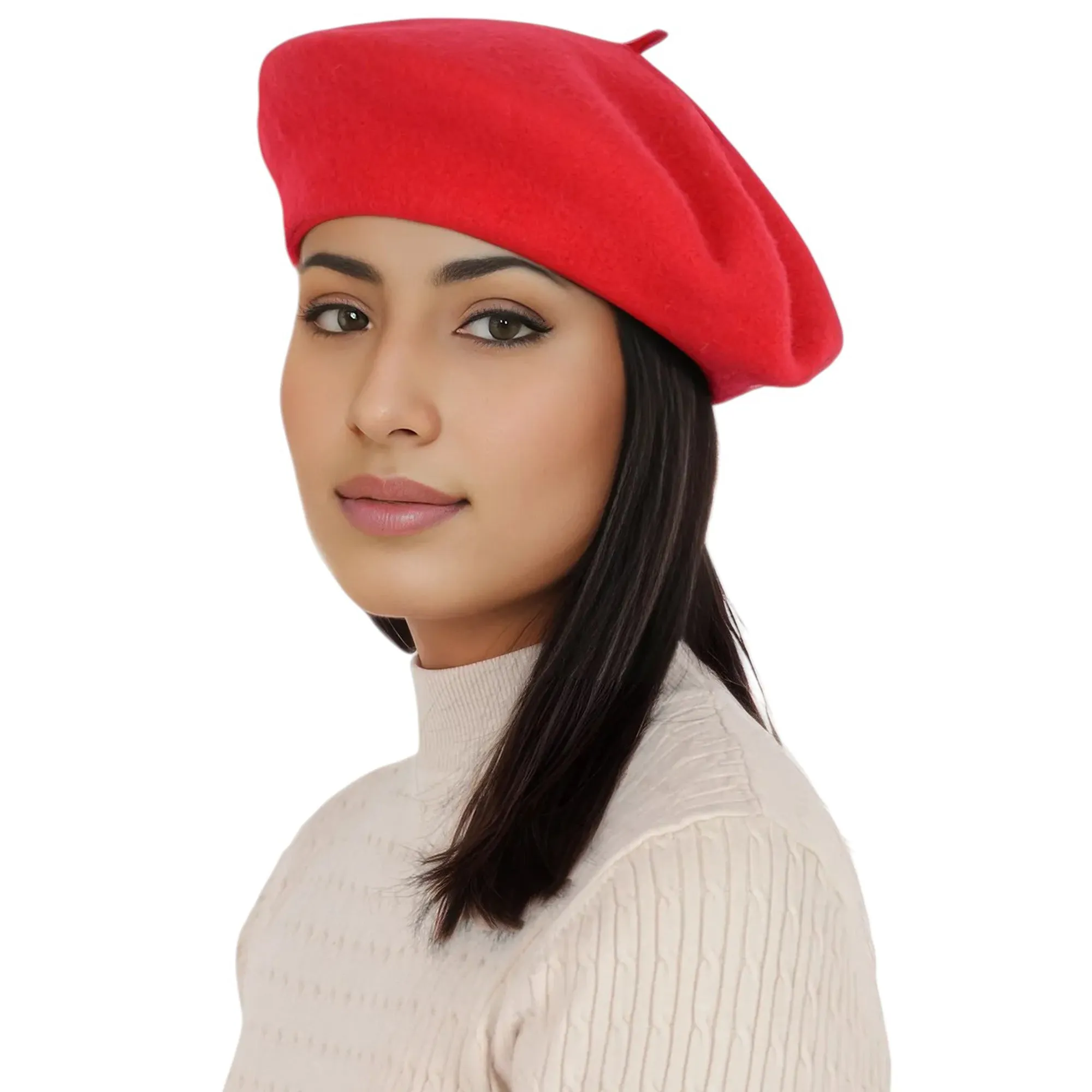 Alilang Women's Wool French Beret Hats Solid Color Classic Beanie Fall Winter Cap