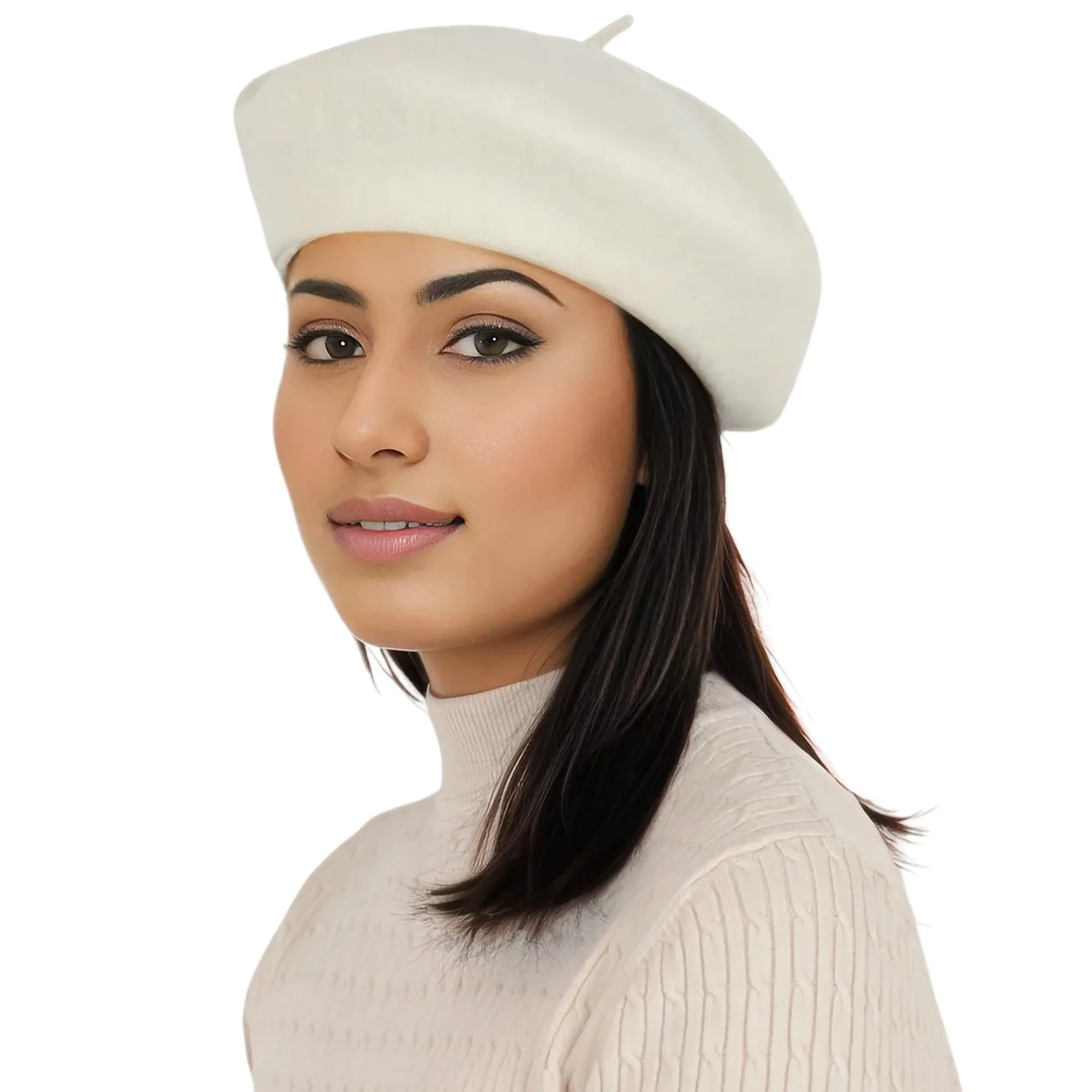 Alilang Women's Wool French Beret Hats Solid Color Classic Beanie Fall Winter Cap
