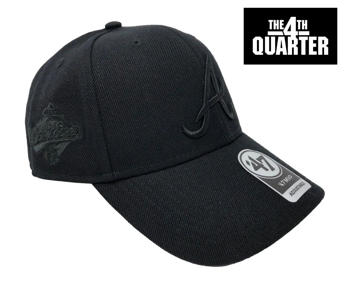 Atlanta Braves Snapback '47 Brand MVP 1976 World Series Adjustable Cap Hat Black on Black