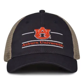 Auburn Trucker Hat with Split Bar Soft Mesh Snapback