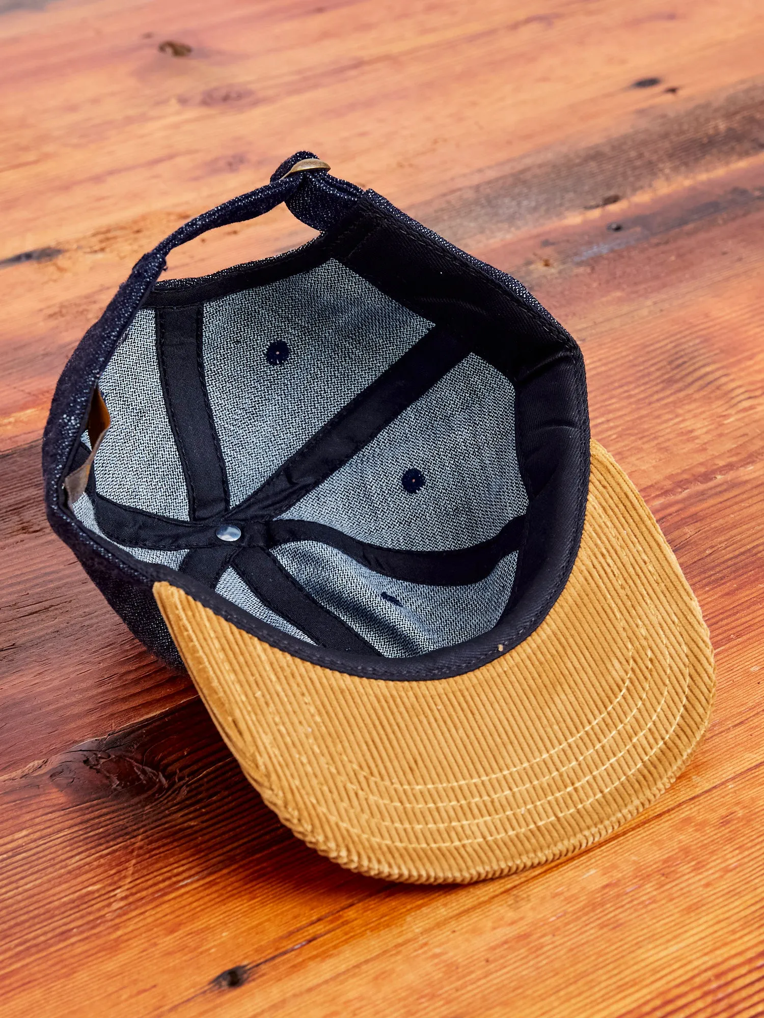 Baseball Hat in Indigo Denim Fawn Corduroy
