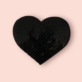 BLACK HEART HAT PATCH
