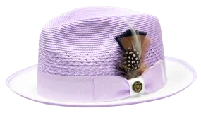 Bruno Capelo HA-527 Havana  Straw Hat White/Lavender