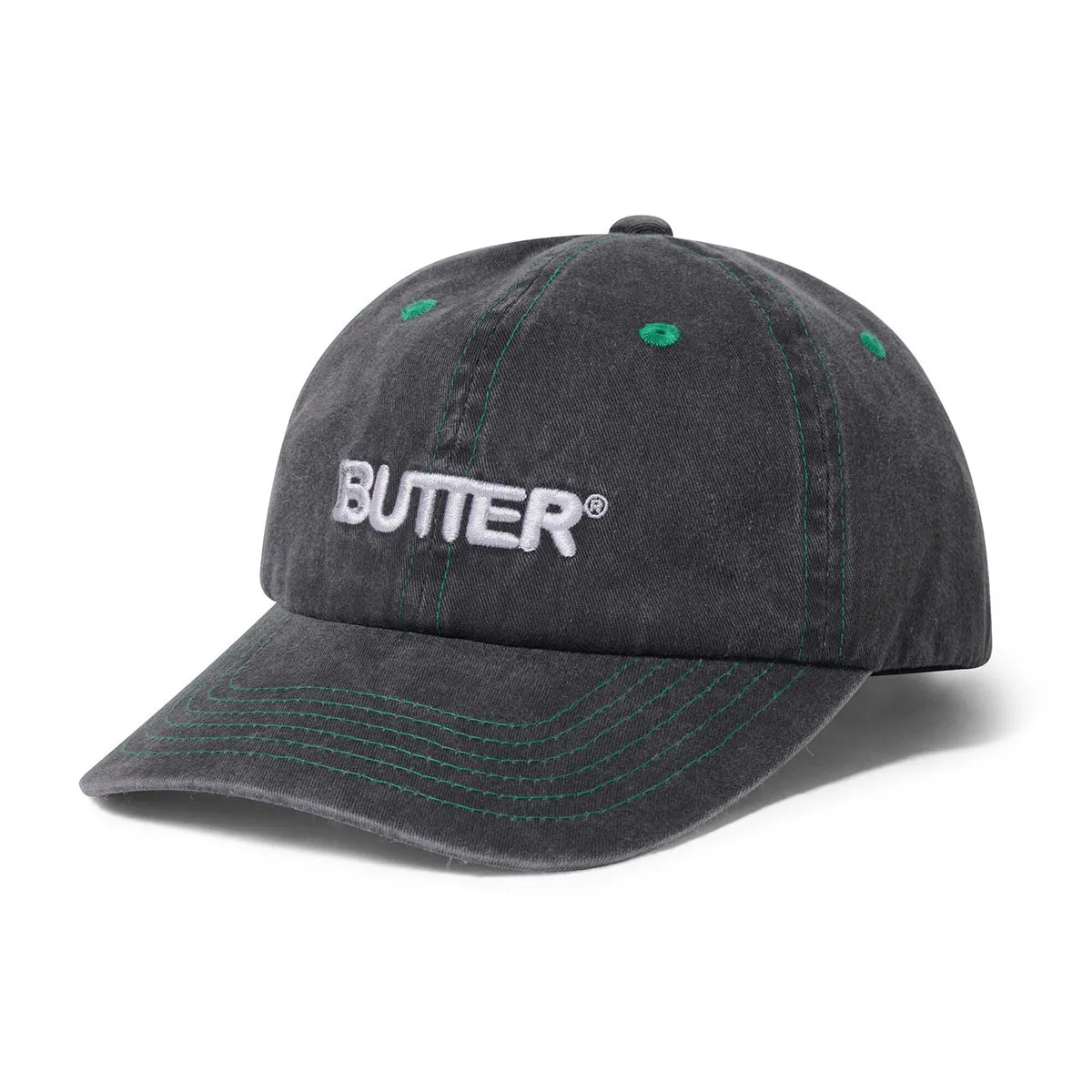 Butter Goods - Rounded Logo 6 Panel Cap Washed Black