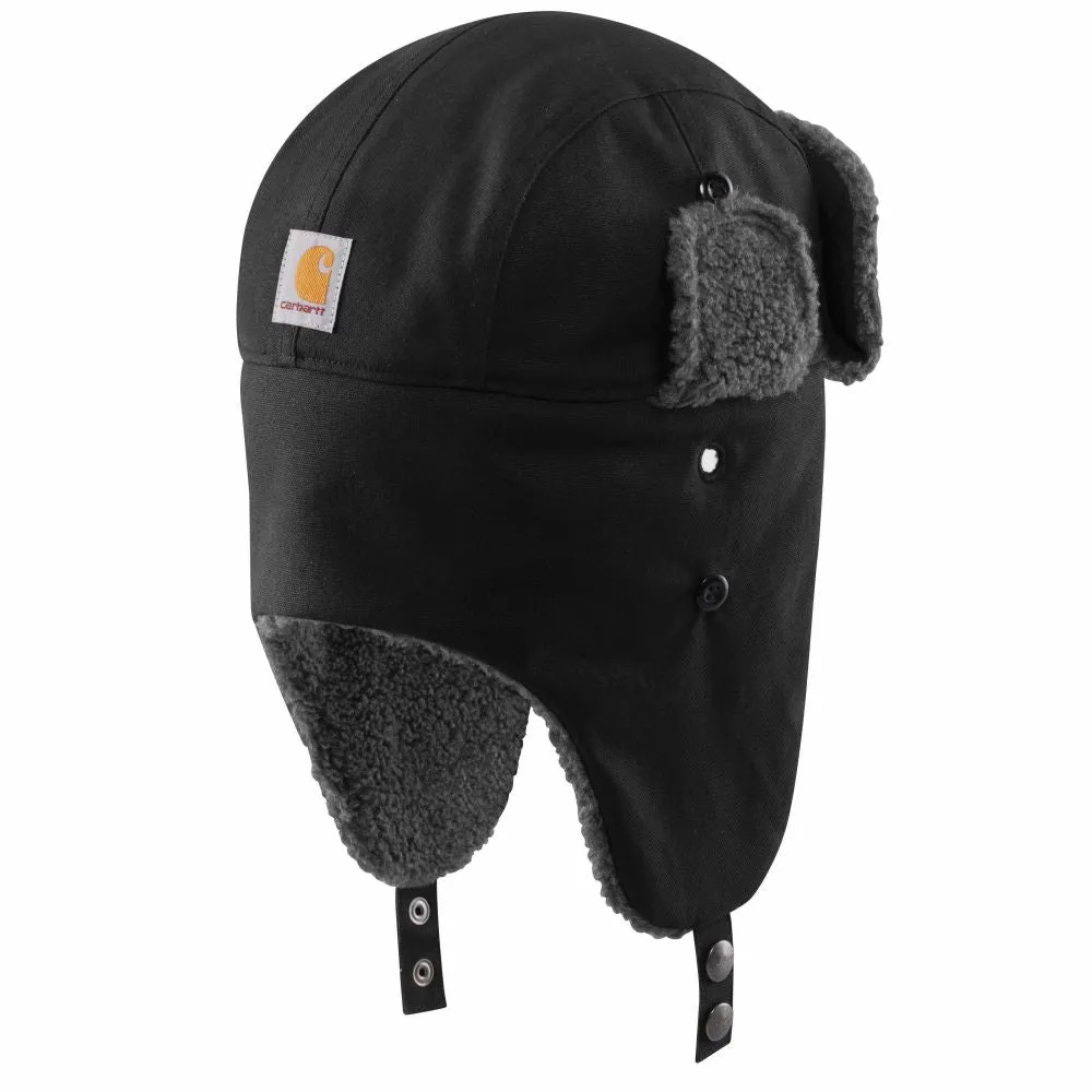 'Carhartt' Men's Rain Defender® Canvas Trapper Hat - Black