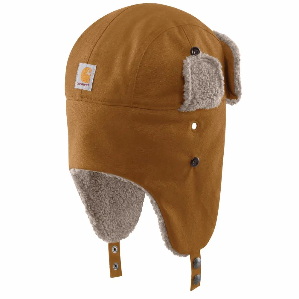 'Carhartt' Men's Rain Defender® Canvas Trapper Hat - Carhartt Brown