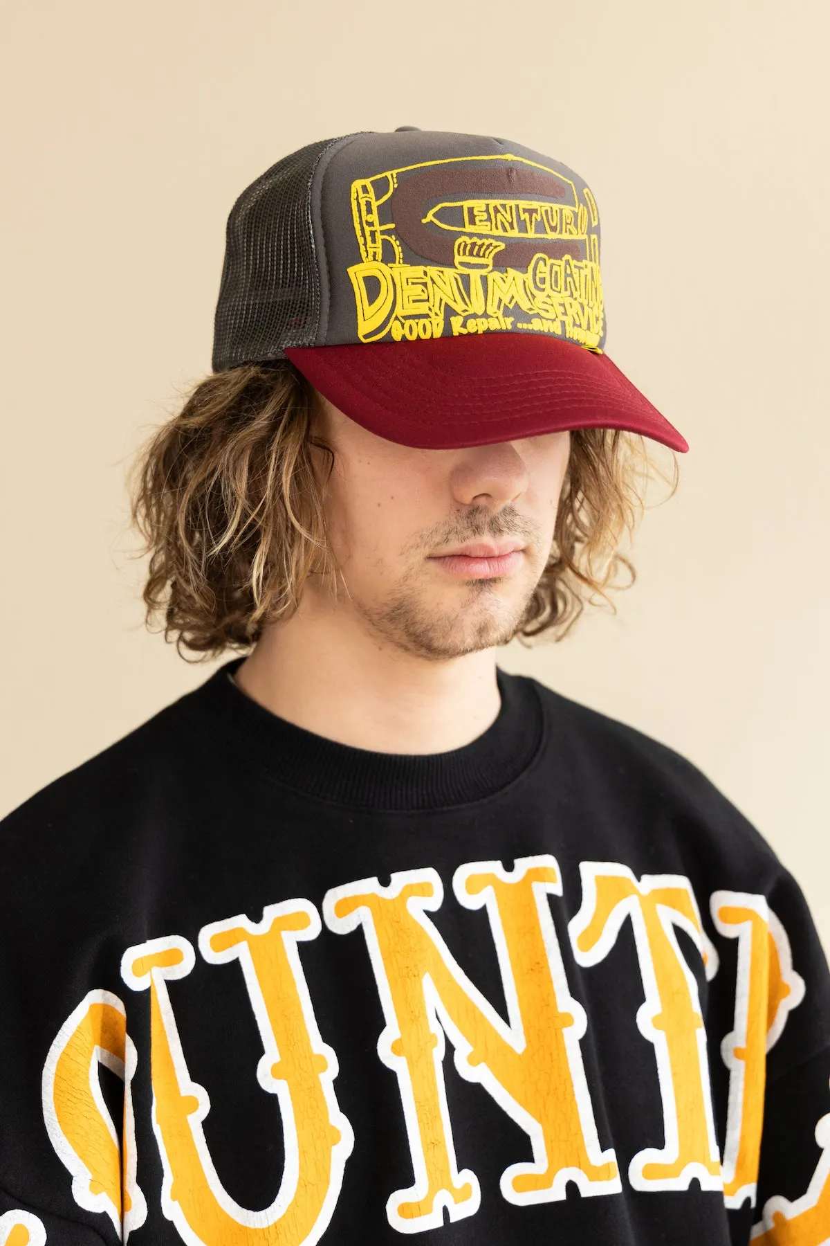 CENTURY DENIM COATING SERVICE Truck Cap - Charcoal/Burgundy