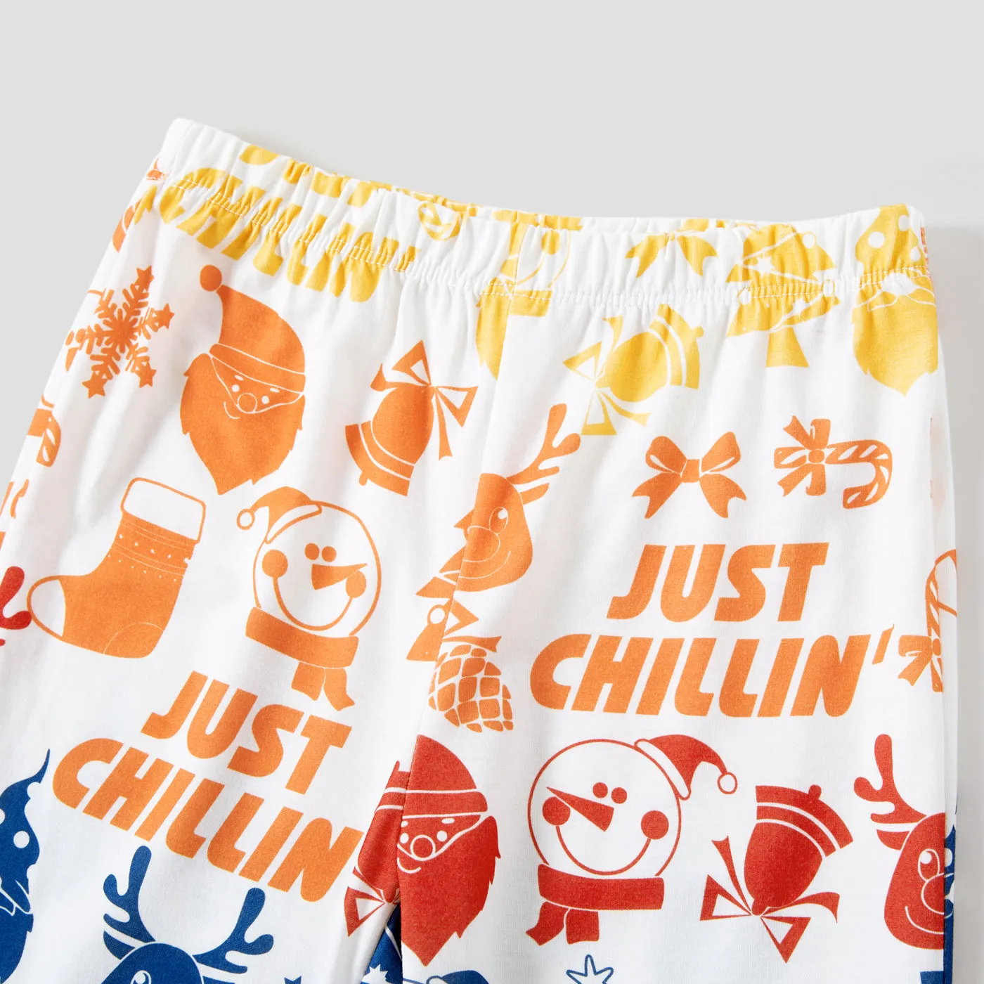 Christmas Family Matching Colorful Festival Theme All-over Print Long-sleeve Pajamas Sets(Flame resistant)