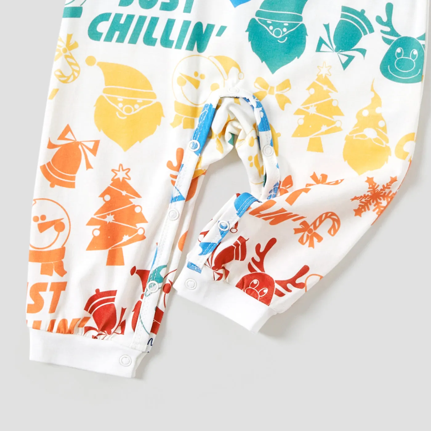 Christmas Family Matching Colorful Festival Theme All-over Print Long-sleeve Pajamas Sets(Flame resistant)