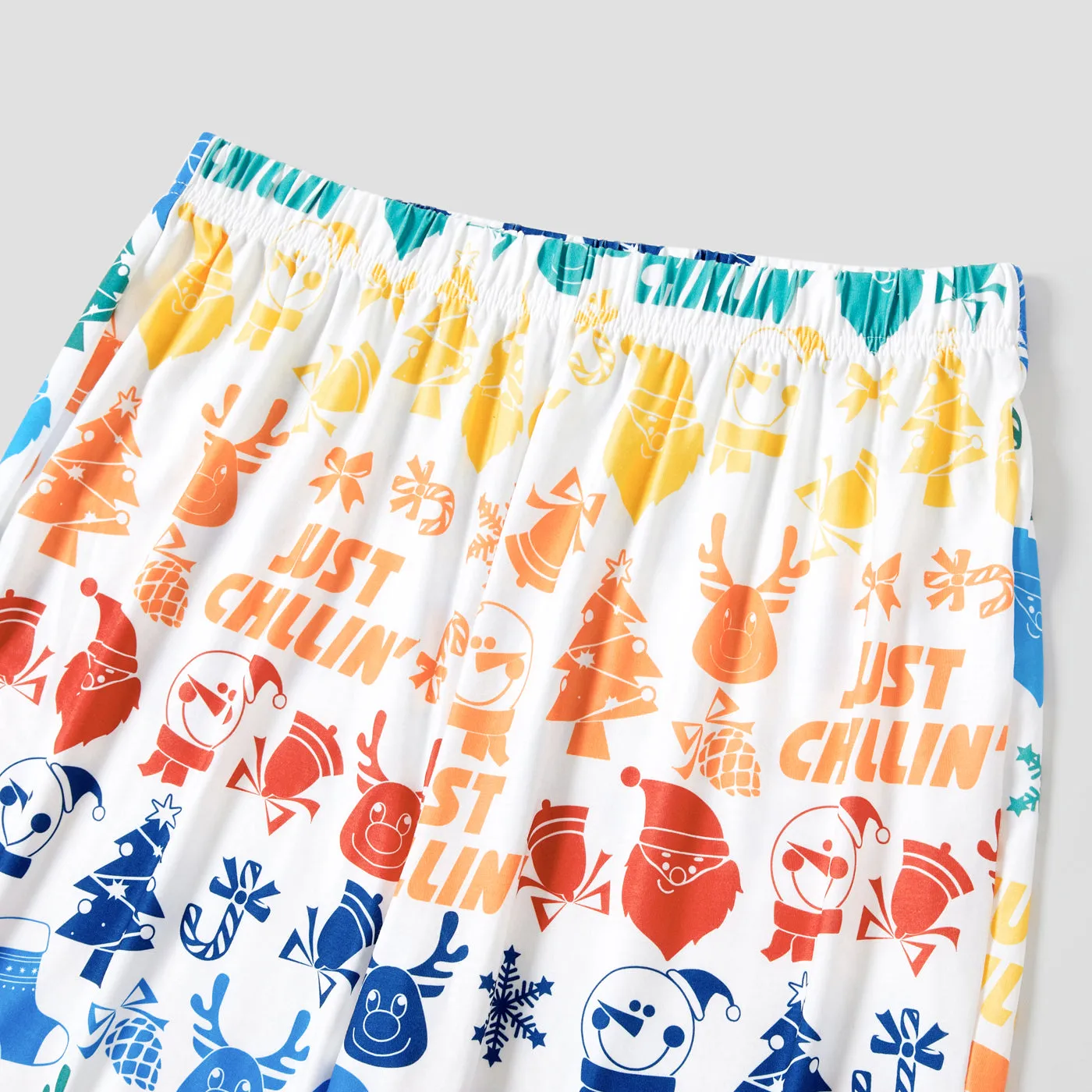 Christmas Family Matching Colorful Festival Theme All-over Print Long-sleeve Pajamas Sets(Flame resistant)