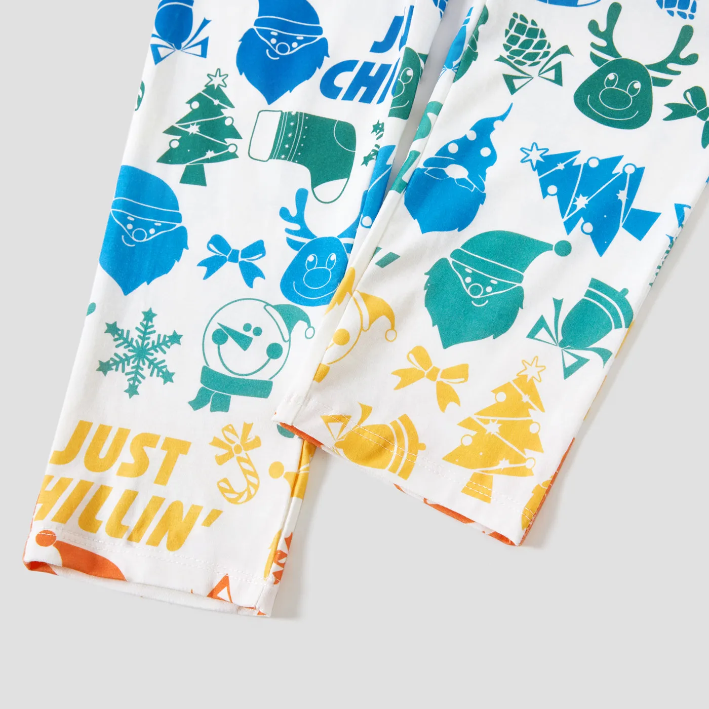 Christmas Family Matching Colorful Festival Theme All-over Print Long-sleeve Pajamas Sets(Flame resistant)