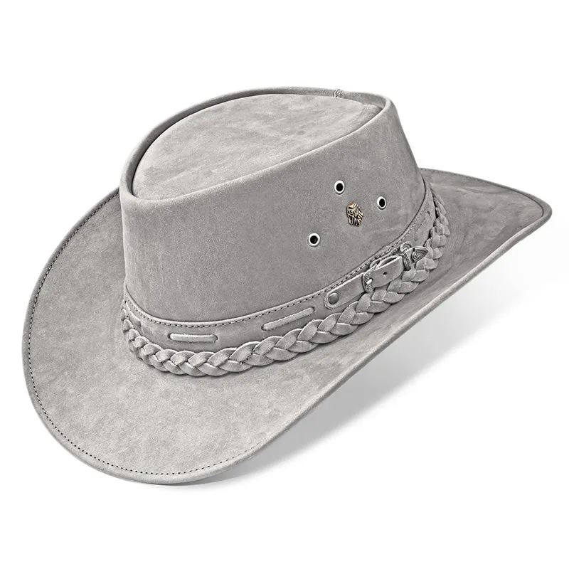 Cowboy Hat Gray Leather Western Maverick
