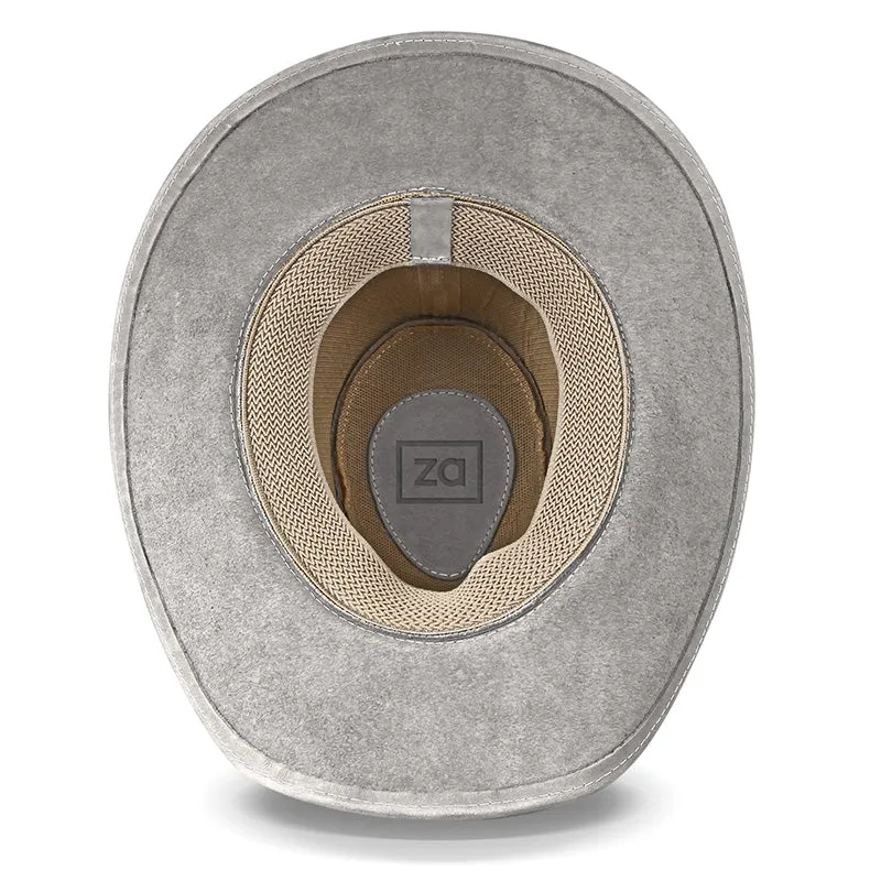Cowboy Hat Gray Leather Western Maverick
