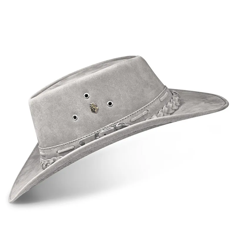 Cowboy Hat Gray Leather Western Maverick