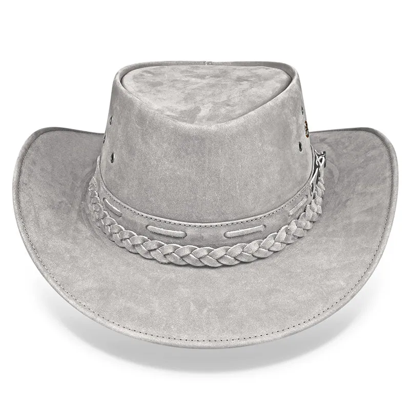 Cowboy Hat Gray Leather Western Maverick