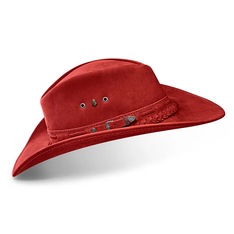 Cowboy Hat Red Leather Western Trailblazer