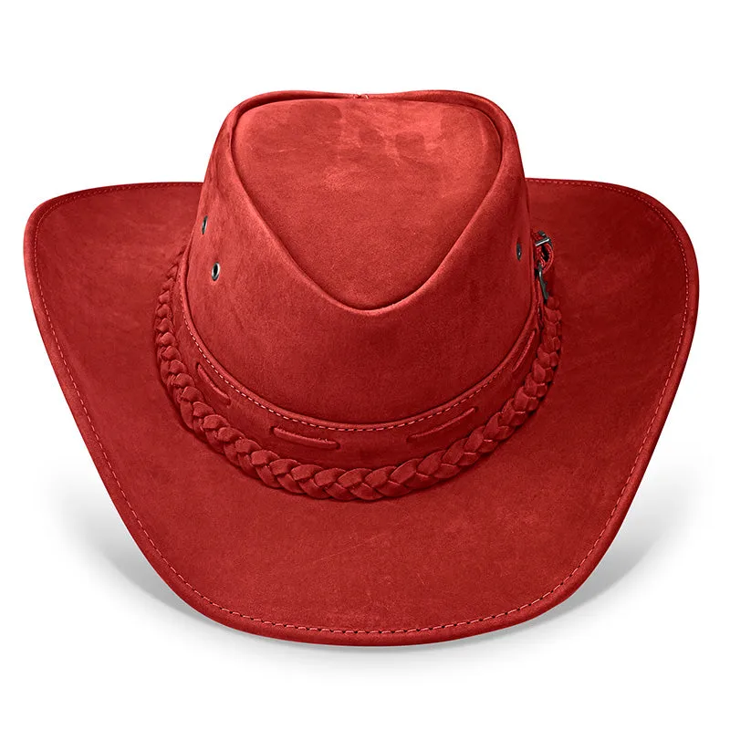 Cowboy Hat Red Leather Western Trailblazer
