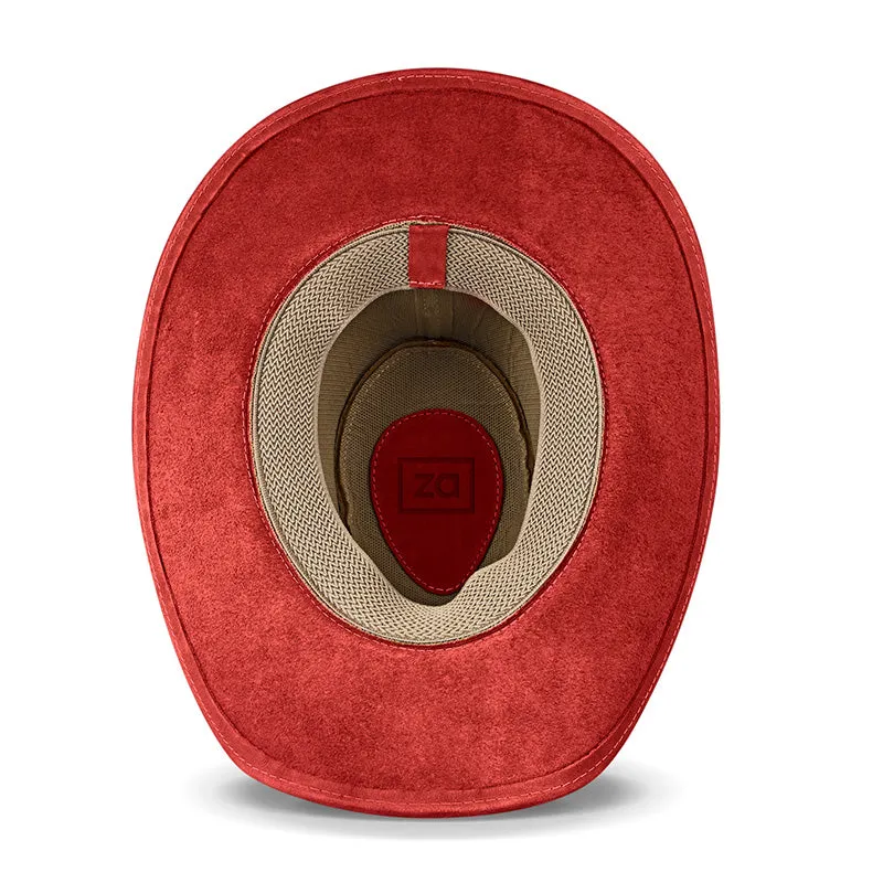 Cowboy Hat Red Leather Western Trailblazer