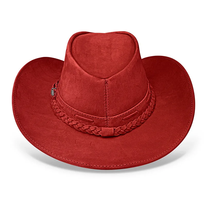 Cowboy Hat Red Leather Western Trailblazer