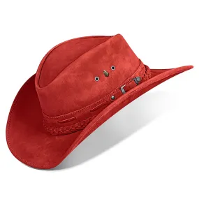 Cowboy Hat Red Leather Western Trailblazer