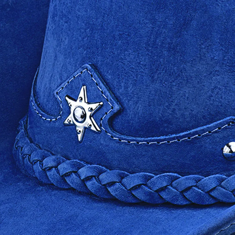 Cowboy Hat Western Blue Leather American Star
