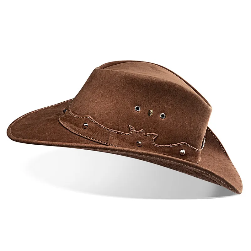 Cowboy Hat Western Brown Leather Ranger Star