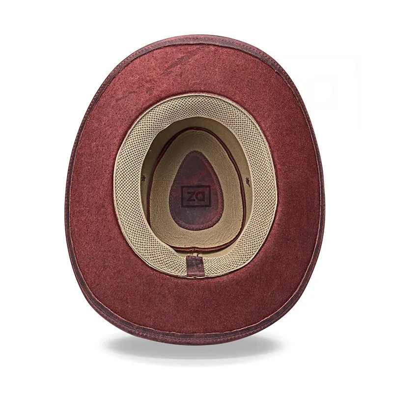Cowboy Hat Western Red Vintage Leather Maverick