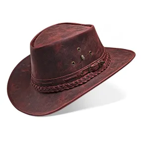 Cowboy Hat Western Red Vintage Leather Maverick