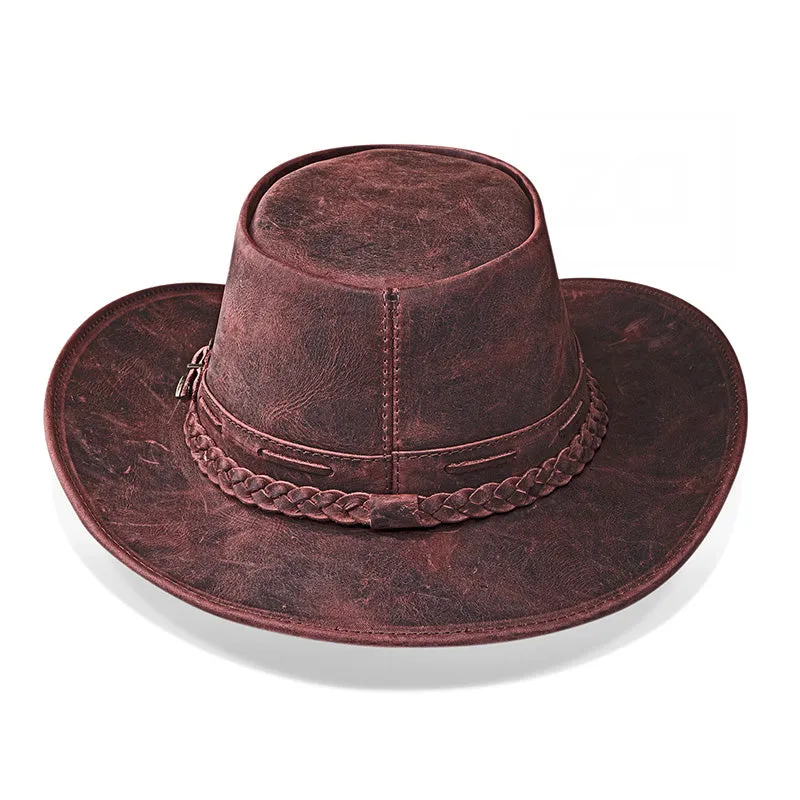 Cowboy Hat Western Red Vintage Leather Maverick