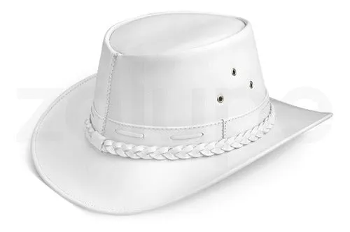 Cowboy Hat White Leather Western Maverick