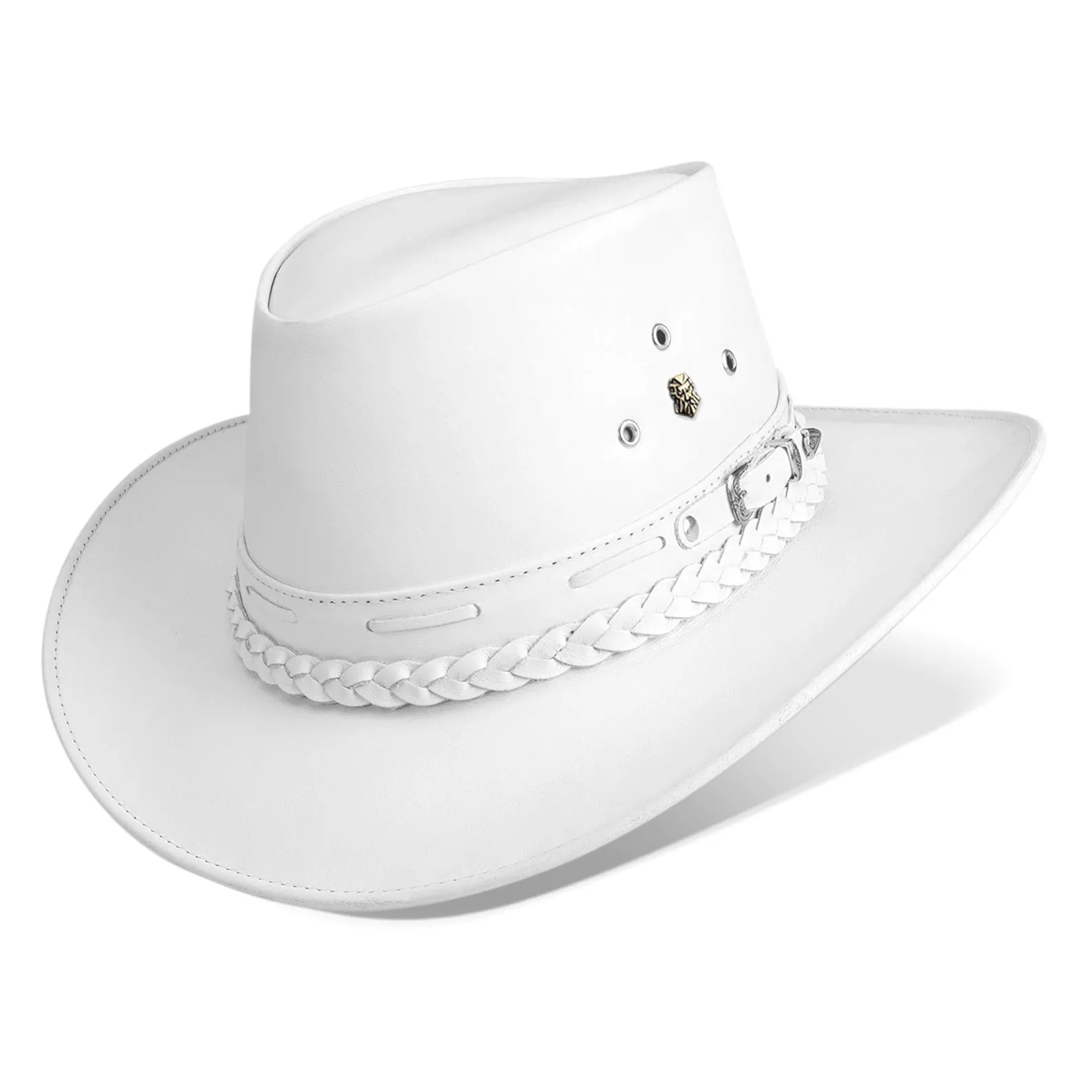Cowboy Hat White Leather Western Maverick