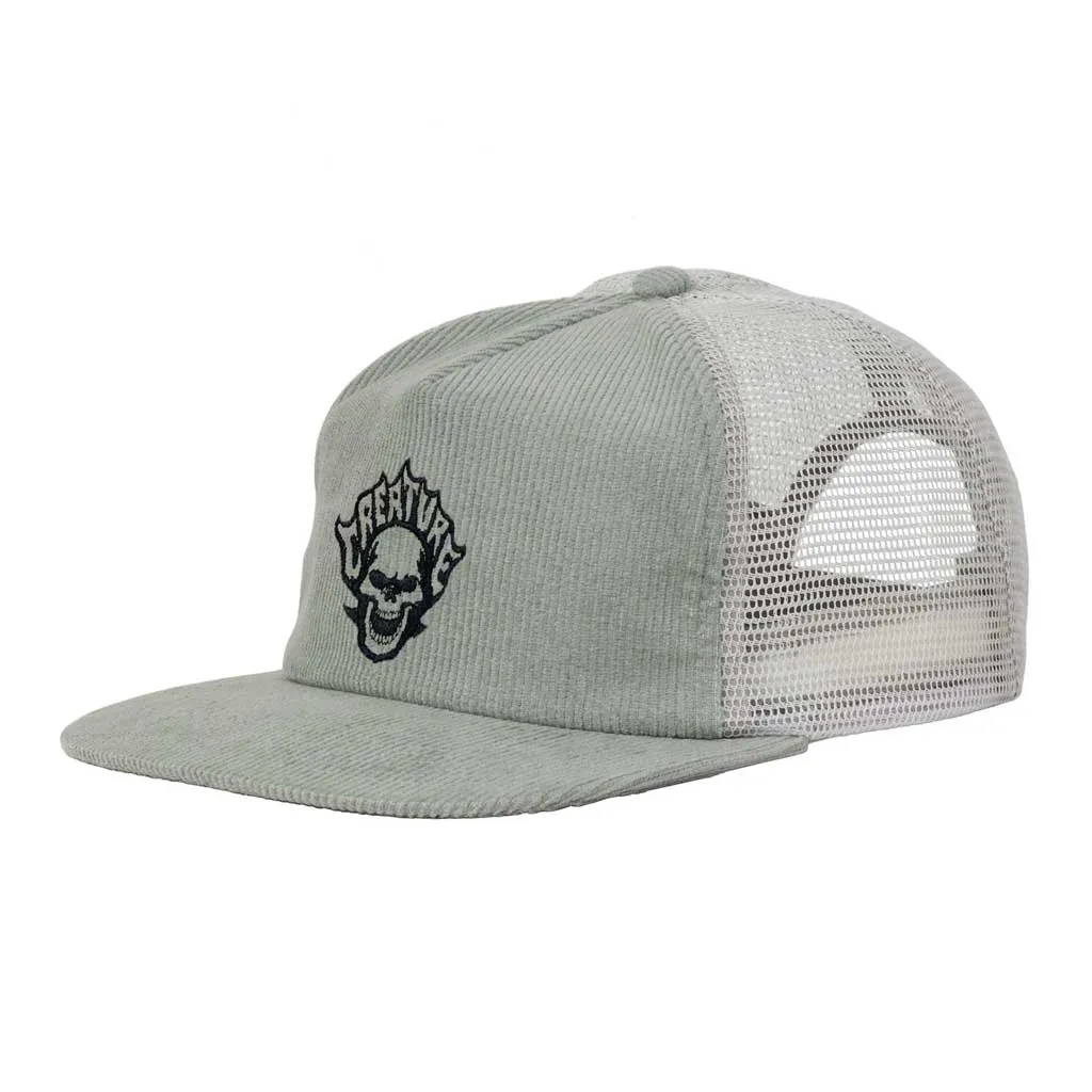 Creature Bonehead Flame Mesh Trucker - Grey