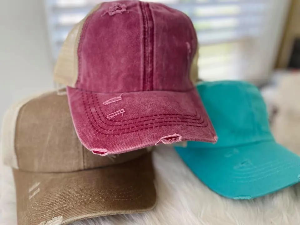 CRISS CROSS PONYTAIL HATS
