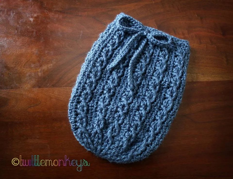 Crochet Pattern for Cable Cross Baby Cocoon or Swaddle Sack | Crochet Snuggle Sack Pattern | Baby Cocoon Crocheting Pattern | DIY Written Crochet Instructions