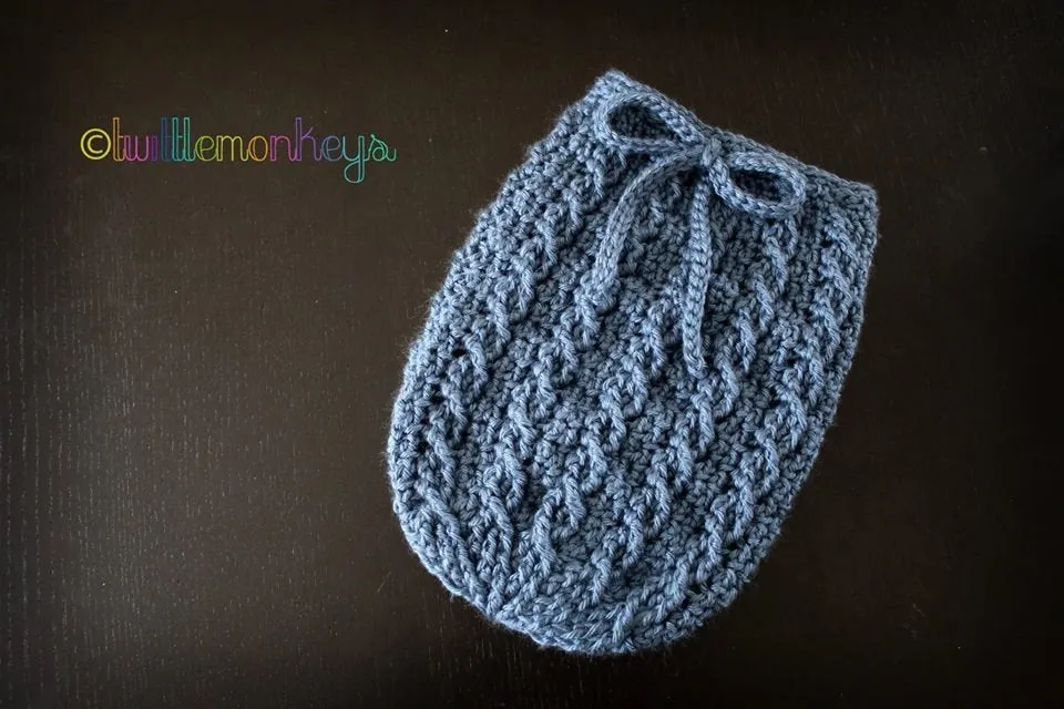Crochet Pattern for Cable Cross Baby Cocoon or Swaddle Sack | Crochet Snuggle Sack Pattern | Baby Cocoon Crocheting Pattern | DIY Written Crochet Instructions